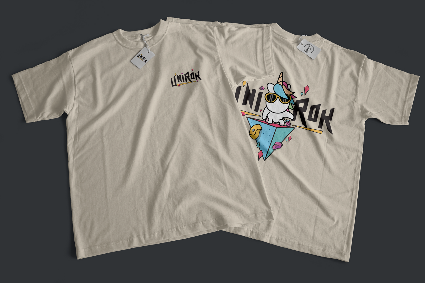 Unirok Tee | Printed T-Shirt Unisex | Rock Climbing | High quality, funny shirt (design by Hollie N.)